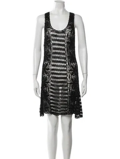 Pre-owned Letarte Lace Pattern Mini Dress In Black