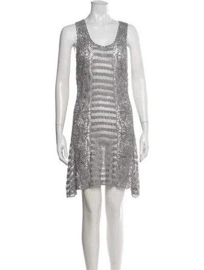 Pre-owned Letarte Lace Pattern Mini Dress W/ Tags In Gray