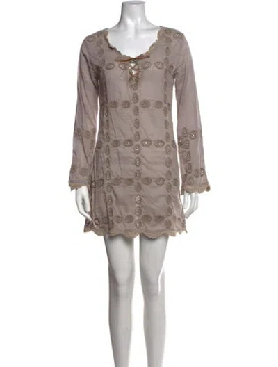 Pre-owned Letarte Patterned Mini Dress In Neutrals