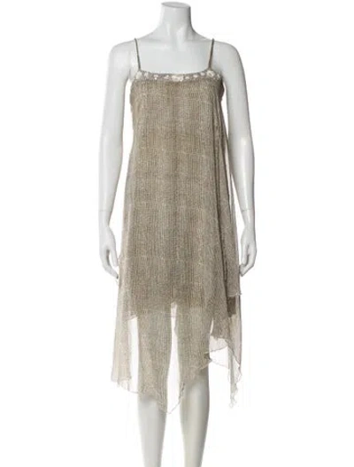 Pre-owned Letarte Printed Long Dress In Neutral