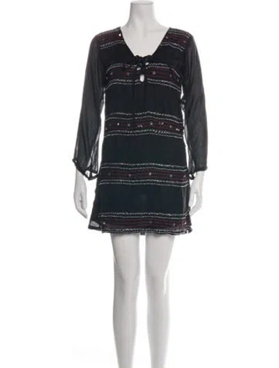 Pre-owned Letarte Printed Mini Dress In Black
