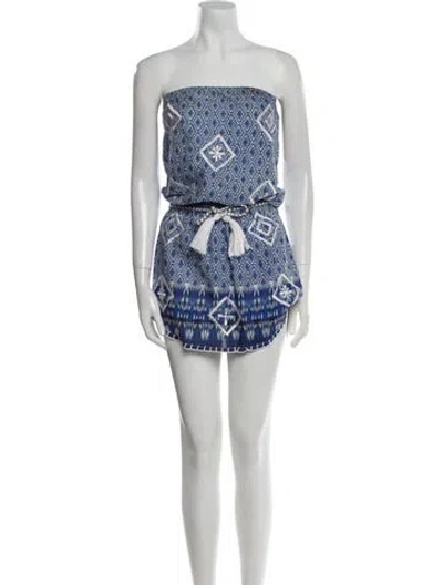 Pre-owned Letarte Printed Mini Dress In Blue