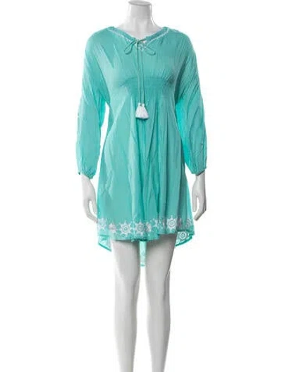 Pre-owned Letarte Printed Mini Dress In Blue