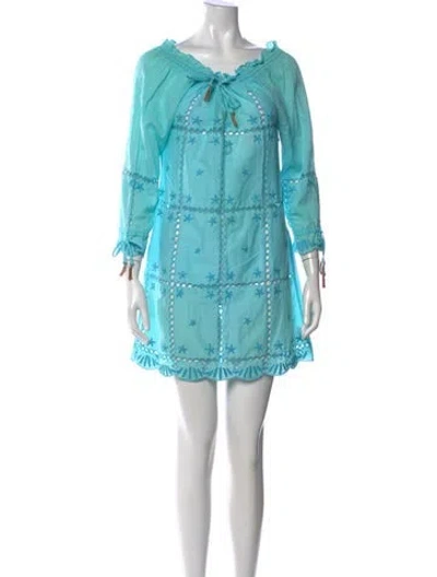 Pre-owned Letarte Printed Mini Dress In Blue