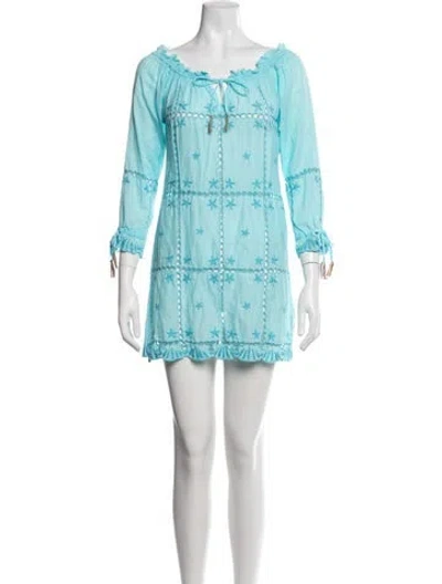 Pre-owned Letarte Printed Mini Dress In Blue