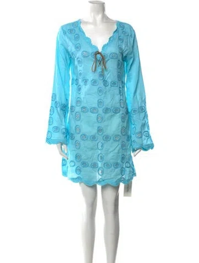 Pre-owned Letarte Printed Mini Dress W/ Tags In Blue