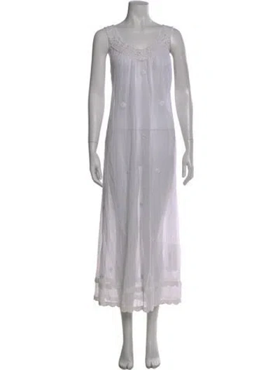 Pre-owned Letarte Scoop Neck Long Dress In Gray