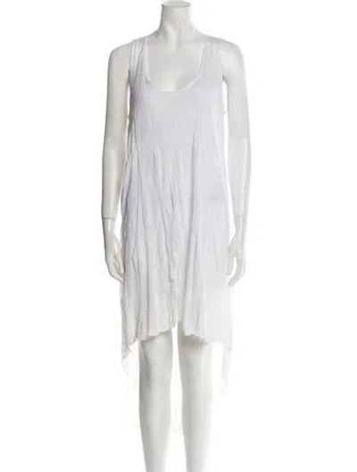 Pre-owned Letarte Scoop Neck Long Dress In White