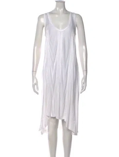 Pre-owned Letarte Scoop Neck Midi Length Dress In White