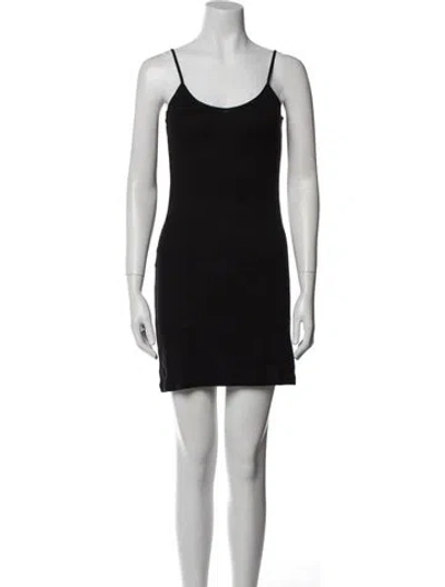 Pre-owned Letarte Scoop Neck Mini Dress In Black
