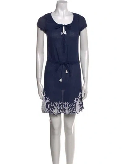 Pre-owned Letarte Scoop Neck Mini Dress In Blue