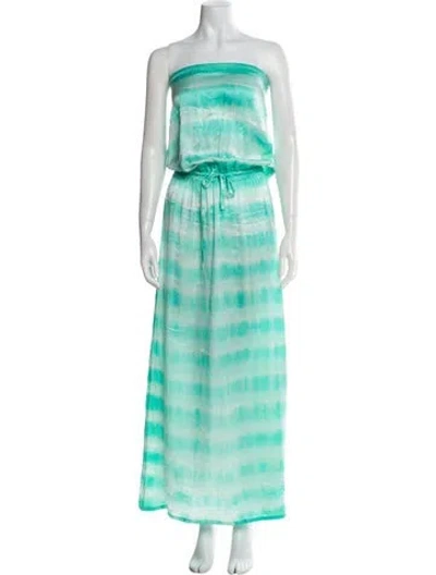 Pre-owned Letarte Silk Long Dress In Green