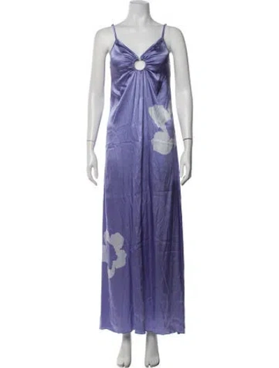Pre-owned Letarte Silk Long Dress In Purple