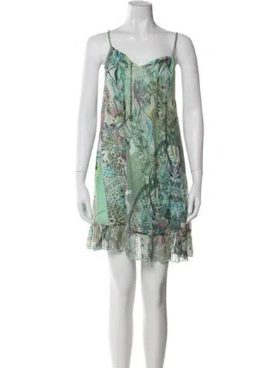 Pre-owned Letarte Silk Mini Dress In Green
