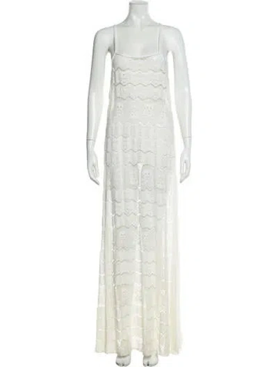 Pre-owned Letarte Square Neckline Long Dress In White