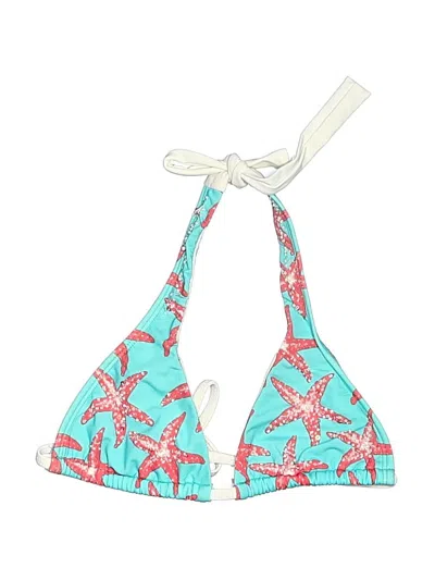 Pre-owned Letarte Swimsuit Top Blue Print Pattern Swimwear