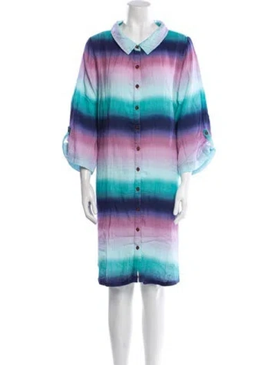 Pre-owned Letarte Tie-dye Print Knee-length Dress In Blue