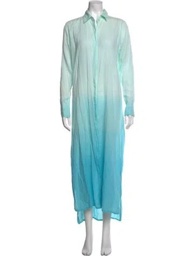 Pre-owned Letarte Tie-dye Print Long Dress In Blue
