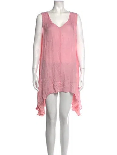 Pre-owned Letarte V-neck Mini Dress W/ Tags In Pink