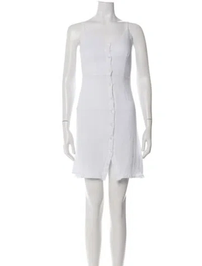 Pre-owned Letarte V-neck Mini Dress In White