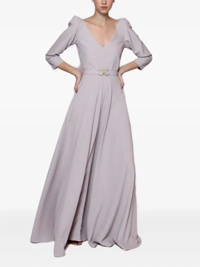 Lethicia Bronstein Adila Puff-sleeve Belted Dress In Pink