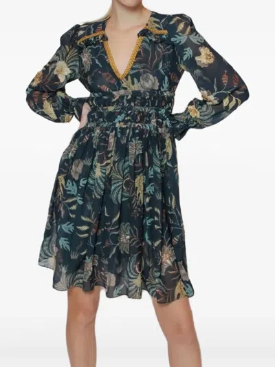 Lethicia Bronstein Agar Floral-print Smocked Dress In Multi