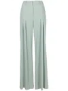 Lethicia Bronstein Alda Pleated Wide-leg Trousers In Grey