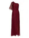 Lethicia Bronstein Alva One-shoulder Lace Dress In Red