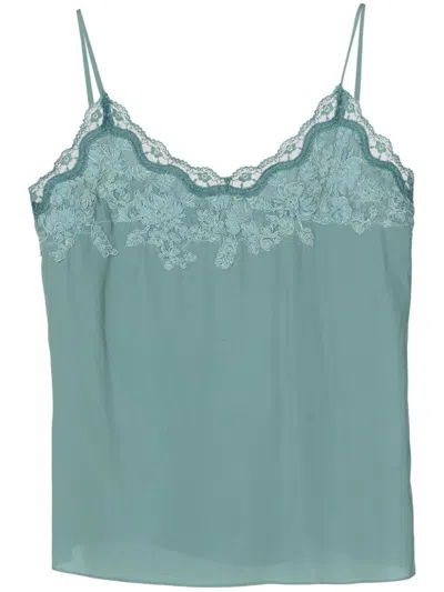 Lethicia Bronstein Amabile Lace-trimmed Top In Grey
