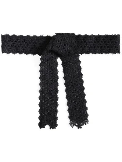 Lethicia Bronstein Amoss Lace-overlay Belt In Black