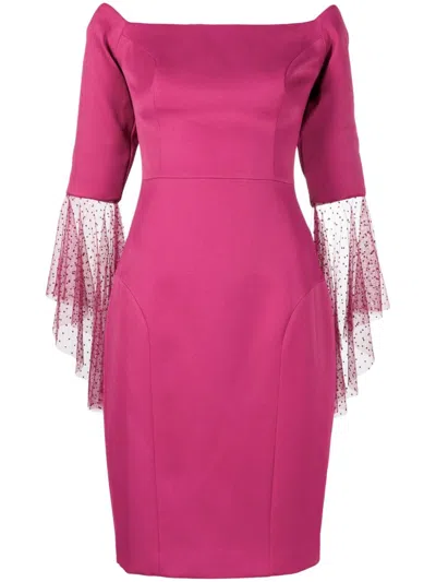 Lethicia Bronstein Anne Tulle-sleeved Dress In Pink