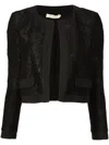 Lethicia Bronstein Ariana Lace Cropped Jacket In Black