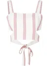 Lethicia Bronstein Ariane Striped Crop Top In White