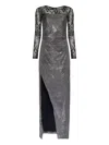 Lethicia Bronstein Aruana Lace-panelled Lurex Dress In Gold