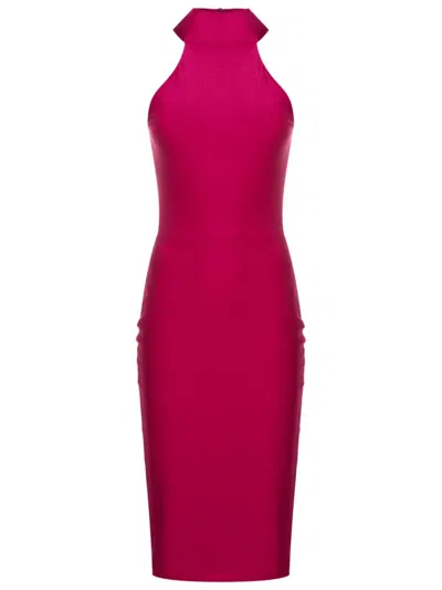 Lethicia Bronstein Audrey High-neck Midi Dress In Pink