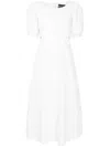Lethicia Bronstein Aurora Puff-sleeved Midi Dress In White