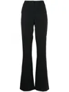 Lethicia Bronstein Ava Crepe Flared Trousers In Black