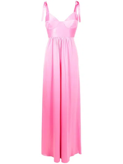 Lethicia Bronstein Beta Bow-strap Maxi Dress In Pink