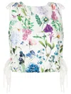 LETHICIA BRONSTEIN BIBIA FLORAL-PRINT CROPPED TOP
