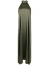 Lethicia Bronstein Bly Halterneck Maxi Dress In Green