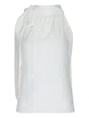 Lethicia Bronstein Bow-neck Crepe Blouse In White