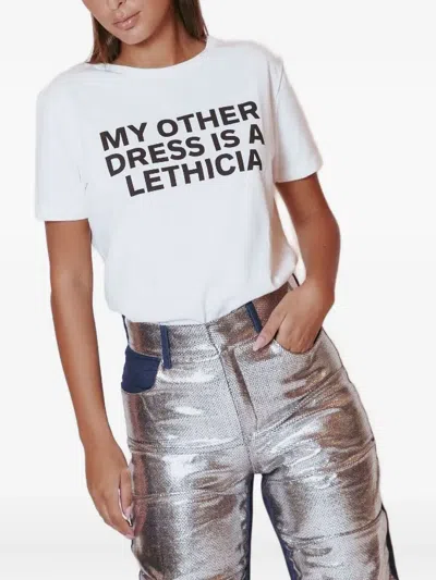 Lethicia Bronstein Carol Metallic Trousers In Gray