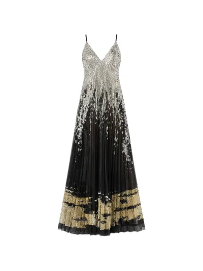 Lethicia Bronstein Carrie Pleated Gown In Black