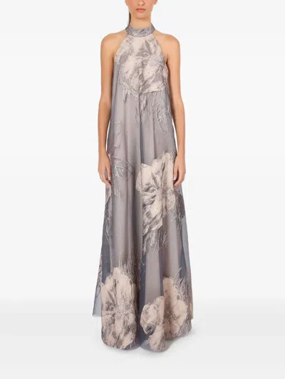 Lethicia Bronstein Helena Organza Dress In Gray