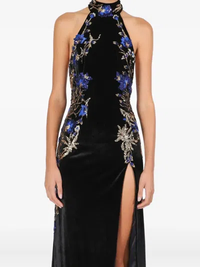 Lethicia Bronstein Hera Halterneck Sequinned Dress In Black