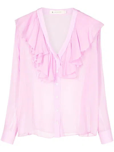 Lethicia Bronstein Jabour Ruffled-trim Blouse In Pink