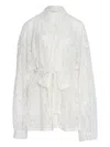 Lethicia Bronstein Lace Belted Double-breasted Jacket
