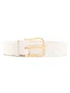 Lethicia Bronstein Lace-overlay Leather Belt In Weiss