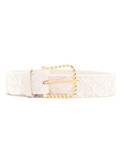 Lethicia Bronstein Lace-overlay Leather Belt In Weiss