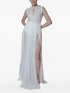 Lethicia Bronstein Lace-pattern Keyhole Dress In Gold